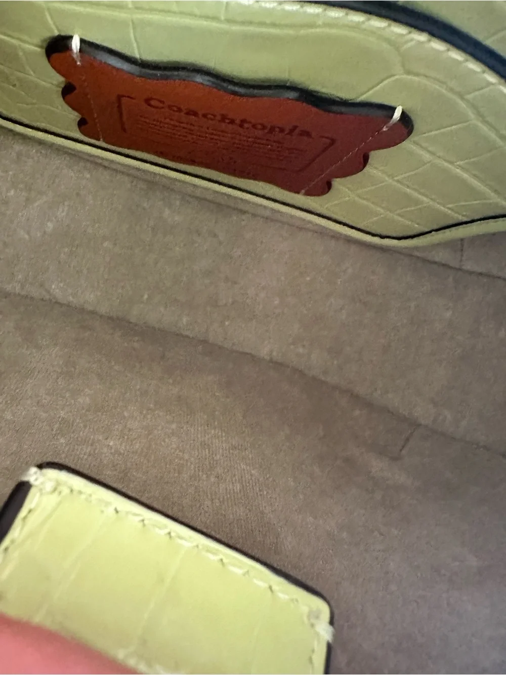 Ergo Bag In Croc Embossed Coachtopia Leather (Pale Lime)